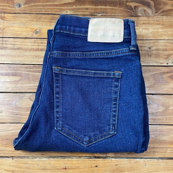 EVERLANE high rise tall jeans size 25 blue stretch denim high waist/waisted - Picture 2 of 12